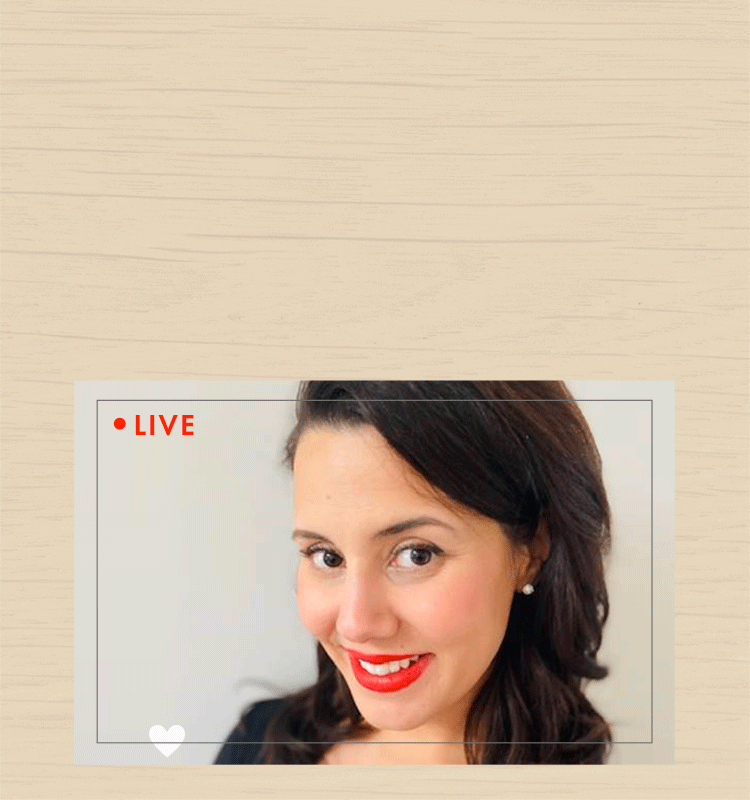 woman with red lips on live webcast