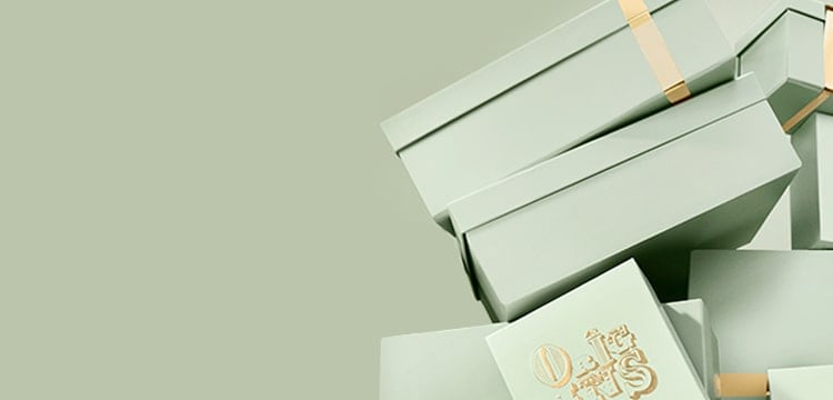 light green background with gift boxes