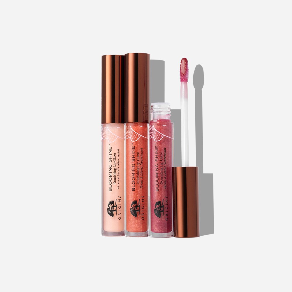 GLOSSY GOODIES Blooming Shine™ Nourishing Lip Glaze Trio Set ($60 Value ...